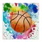 Stupell Industries Basketball with Bright Splash Canvas Design by Kim Allen